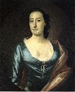 Jeremiah Theus Portrait of Elizabeth Prioleau Roupell oil